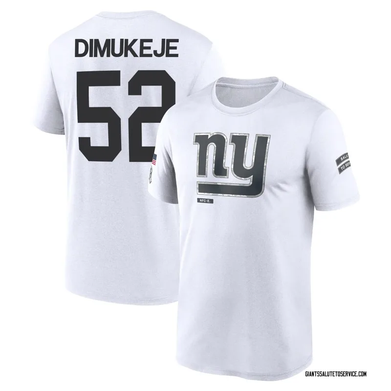 Youth Victor Dimukeje New York Giants Legend White 2024 Salute to Service Performance T-Shirt