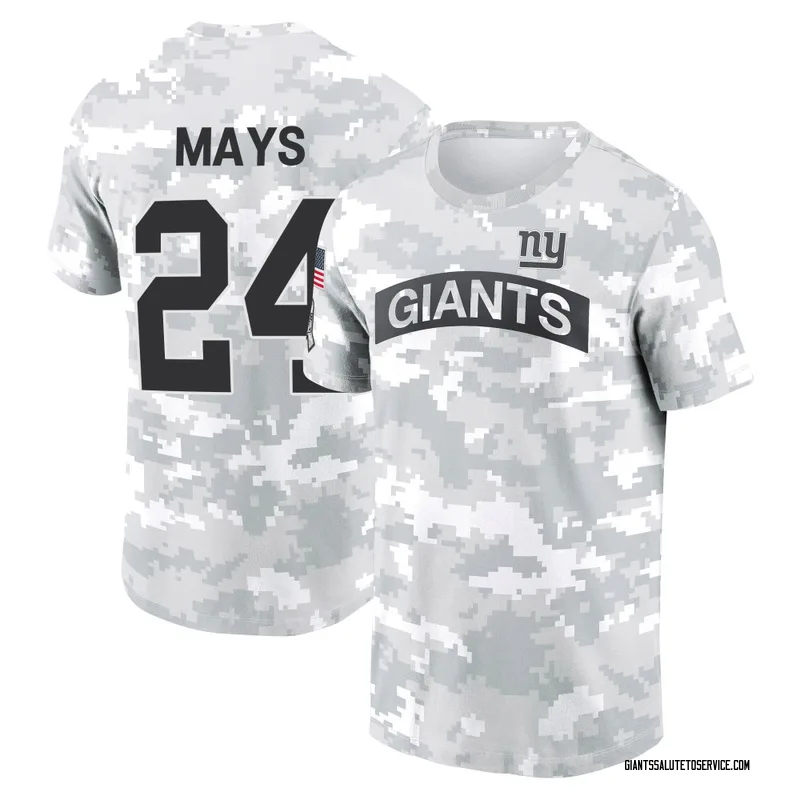 Youth Willie Mays New York Giants Camo Arctic 2024 Salute to Service Performance T-Shirt