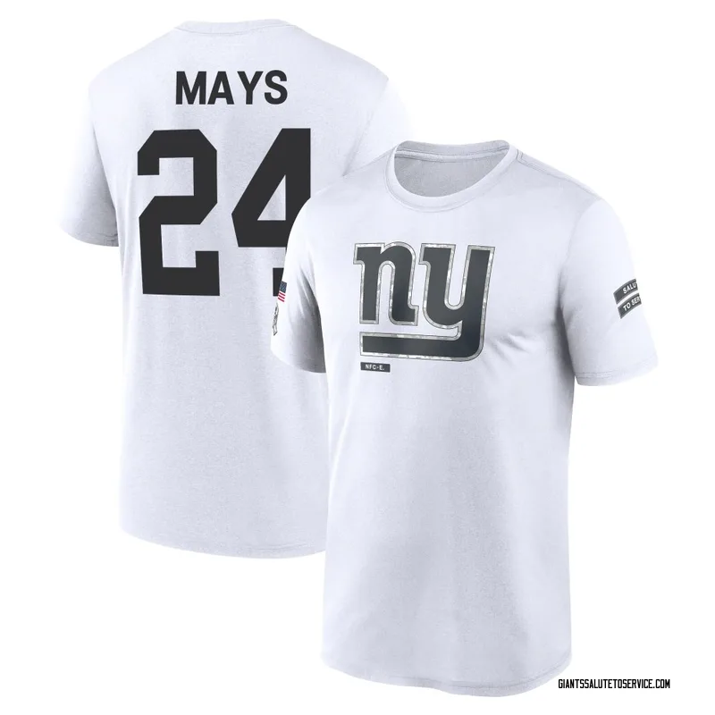 Youth Willie Mays New York Giants Legend White 2024 Salute to Service Performance T-Shirt