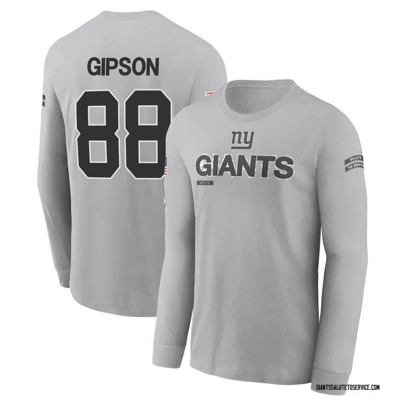 Youth Xavier Gipson New York Giants Gray 2024 Salute to Service Long Sleeve T-Shirt