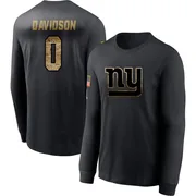 Youth Zach Davidson New York Giants Black 2020 Salute To Service Sideline Performance Long Sleeve T-Shirt