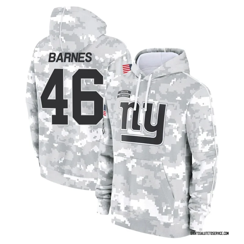 Youth Zaire Barnes New York Giants Camo Arctic 2024 Salute to Service Club Fleece Pullover Hoodie