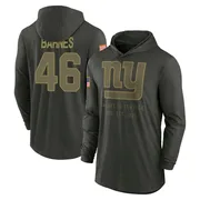 Youth Zaire Barnes New York Giants Green Forest/ 2025 Salute to Service Sideline Lightweight Hooded Pullover Long Sleeve T-Shirt